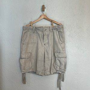 Evisu khaki cargo shorts